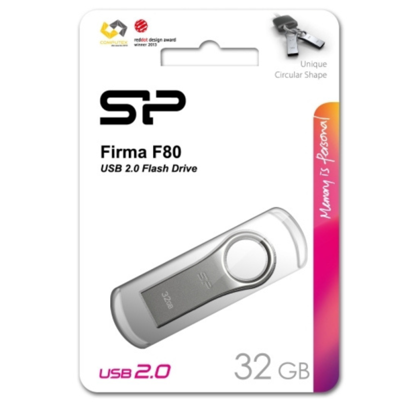 Silicon Power Pendrive F80 2.0 - 32 GB z logo firmy, własnym nadrukiem AMC GROUP