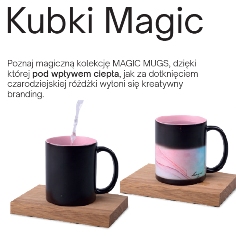 Kubek matowy Magic z ukrytym nadrukiem - 300 ml z logo AMC GROUP