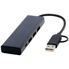 Rise hub USB 2.0 z aluminium pochodzącego z recyklingu z certyfikatem RCS-53263