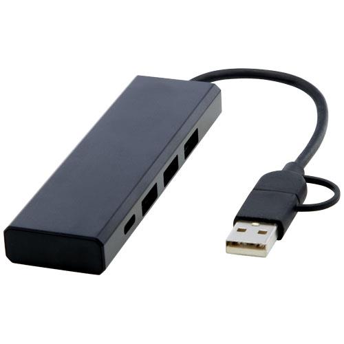 Rise hub USB 2.0 z aluminium pochodzącego z recyklingu z certyfikatem RCS-53263