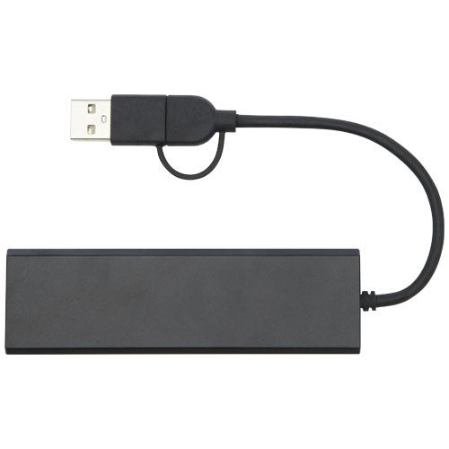 Rise hub USB 2.0 z aluminium pochodzącego z recyklingu z certyfikatem RCS-53264