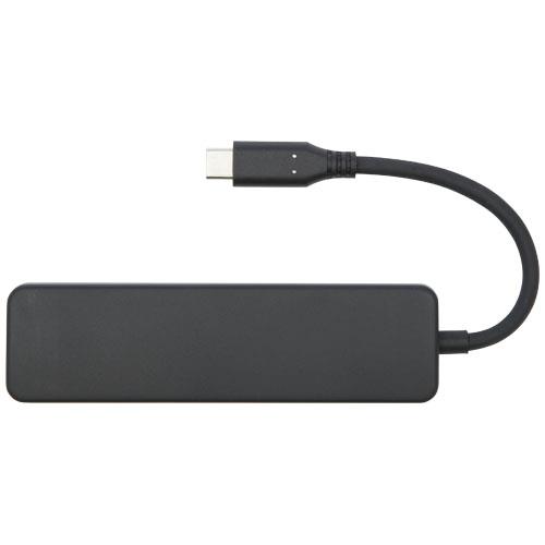 Loop adapter multimedialny USB 2.0-3.0 z portem HDMI wykonany z tworzyw sztucznych pochodzących z recyklingu z certyfikatem R-54