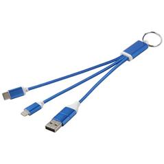 Metal kabel do ładowania 4 w 1 z aluminium z recyklingu z łańcuchem do kluczy-64106