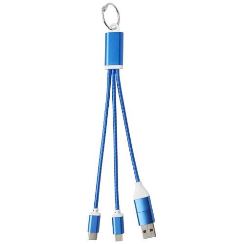 Metal kabel do ładowania 4 w 1 z aluminium z recyklingu z łańcuchem do kluczy-64107