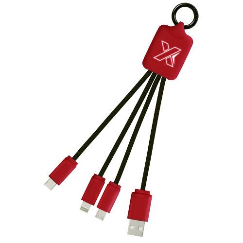 Kabel z podświetlonym logo 3w1 z brelokiem - SCX.design C15-50416