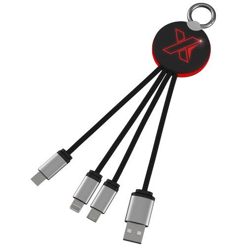 Kabel z podświetlonym logo 3w1 z brelokiem - SCX.design C16-50420