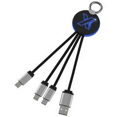 Kabel z podświetlonym logo 3w1 z brelokiem - SCX.design C16-50422