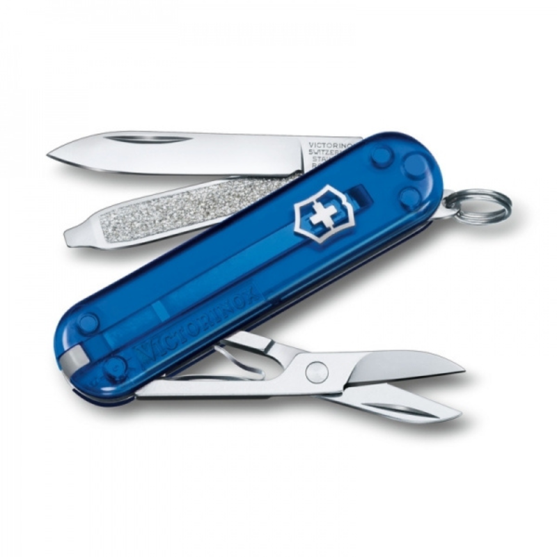 Victorinox Transparentny scyzoryk Classic SD - kolor do wyboru z logo firmy, własnym nadrukiem AMC GROUP