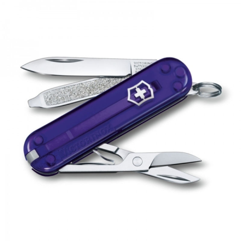 Victorinox Transparentny scyzoryk Classic SD - kolor do wyboru z logo firmy, własnym nadrukiem AMC GROUP