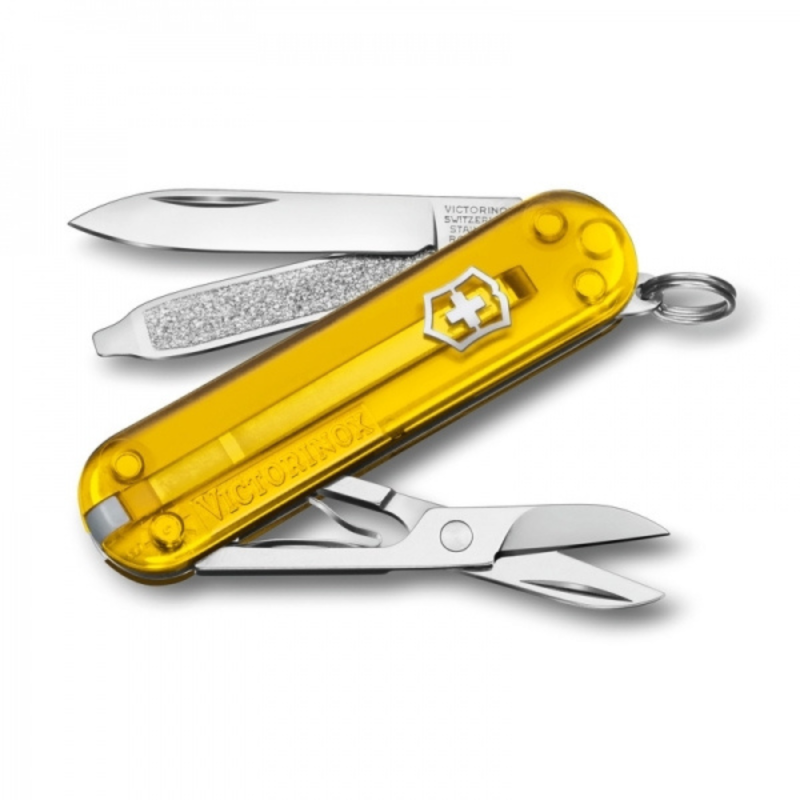 Victorinox Transparentny scyzoryk Classic SD - kolor do wyboru z logo firmy, własnym nadrukiem AMC GROUP