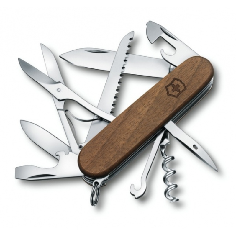 Victorinox Drewniany scyzoryk Huntsman Wood, z własnym nadrukiem, logo firmy AMC GROUP