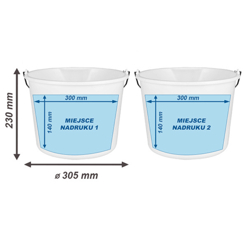 Kolorowe wiadro z własnym nadrukiem - 12 l, logo firmy AMC GROUP