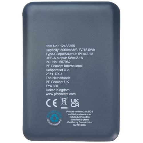 Asama powerbank o pojemności 5000 mAh Type-C z tworzyw sztucznych pochodzących z recyklingu-80623