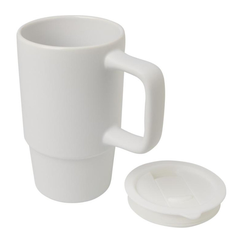 Carter kubek ceramiczny o pojemności 450 ml z plastikową pokrywką-82259