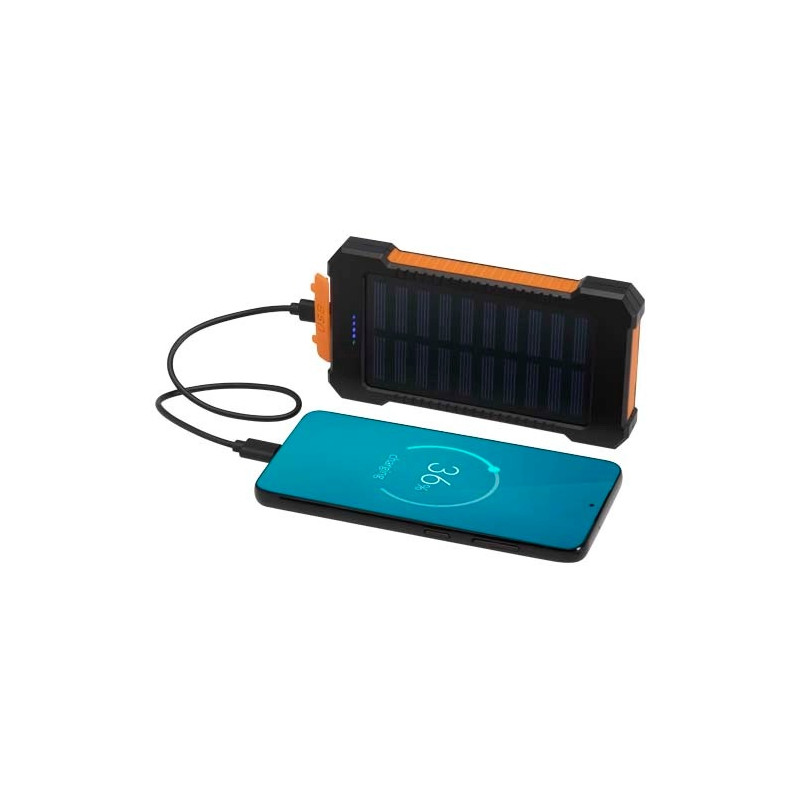 Altair wytrzymały powerbank o pojemności 5000 mAh i mocy 10 W, wykonany z tworzyw sztucznych pochodzących z recyklingu, z wbudow