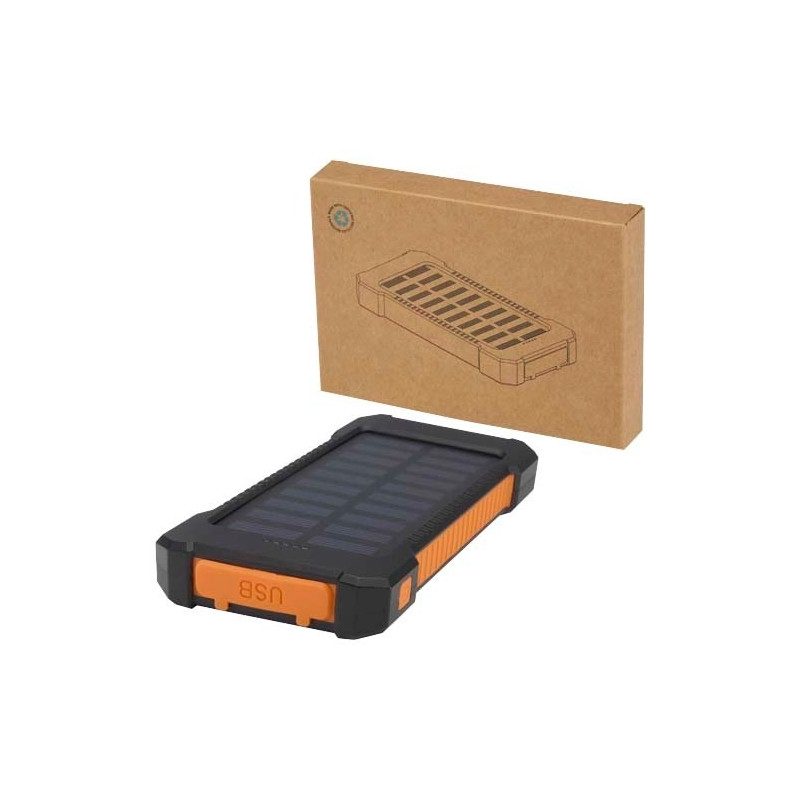 Altair wytrzymały powerbank o pojemności 5000 mAh i mocy 10 W, wykonany z tworzyw sztucznych pochodzących z recyklingu, z wbudow