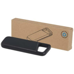Alkes wodoodporny powerbank z karabińczykiem o pojemności 5000 mAh i mocy 12 W, wykonany z tworzyw sztucznych pochodzących z rec