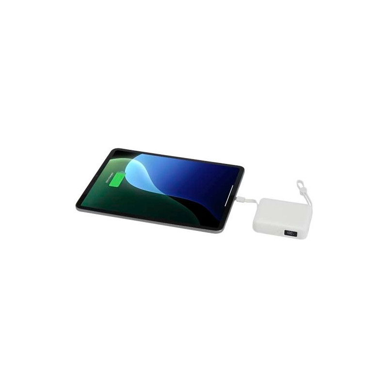 Acrux powerbank do tabletu o pojemności 10 000 mAh i mocy 35 W z wbudowanym kablem typu C - wykonany z tworzyw sztucznych pochod