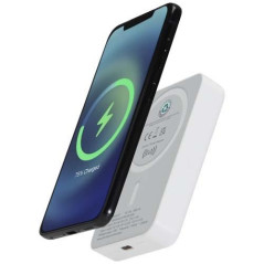 Acrab magnetyczny bezprzewodowy powerbank o pojemności 10 000 mAh i mocy 15 W z technologią 20 W PD — wykonany z tworzyw sztuczn