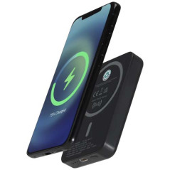 Acrab magnetyczny bezprzewodowy powerbank o pojemności 5000 mAh i mocy 15 W z technologią PD 20 W — wykonany z tworzyw sztycznyc