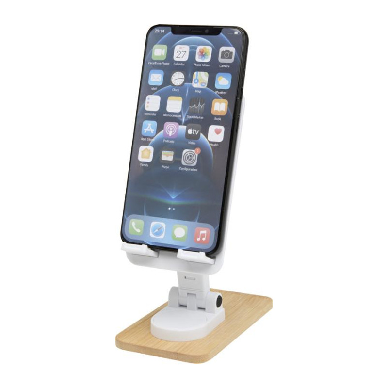 Alfirk składany stojak na telefon z tworzyw sztucznych pochodzących z recyklingu z elementami bambusowymi-82359