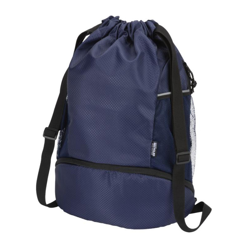 Nomad ściągana na sznurek torba sportowa z recyklingu z certyfikatem GRS o pojemności 18l z dolną komorą-81939