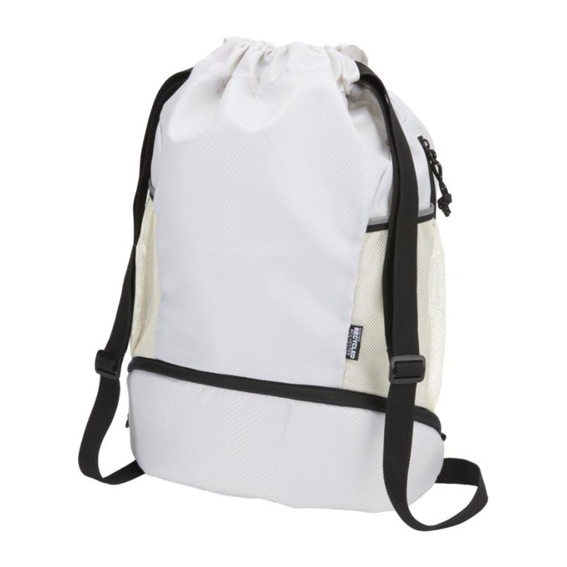 Nomad ściągana na sznurek torba sportowa z recyklingu z certyfikatem GRS o pojemności 18l z dolną komorą-81936