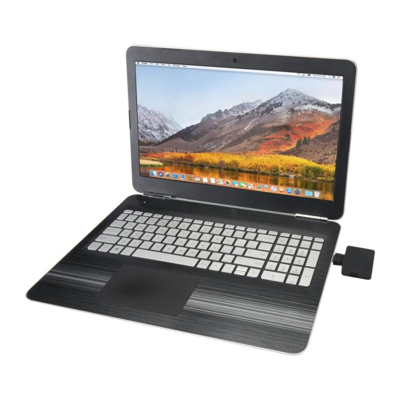 Gaia 4-portowy hub USB z wyjściem USB-A i typu C oraz podwójnym wejściem — wykonany z tworzyw sztucznych pochodzących z recyklin