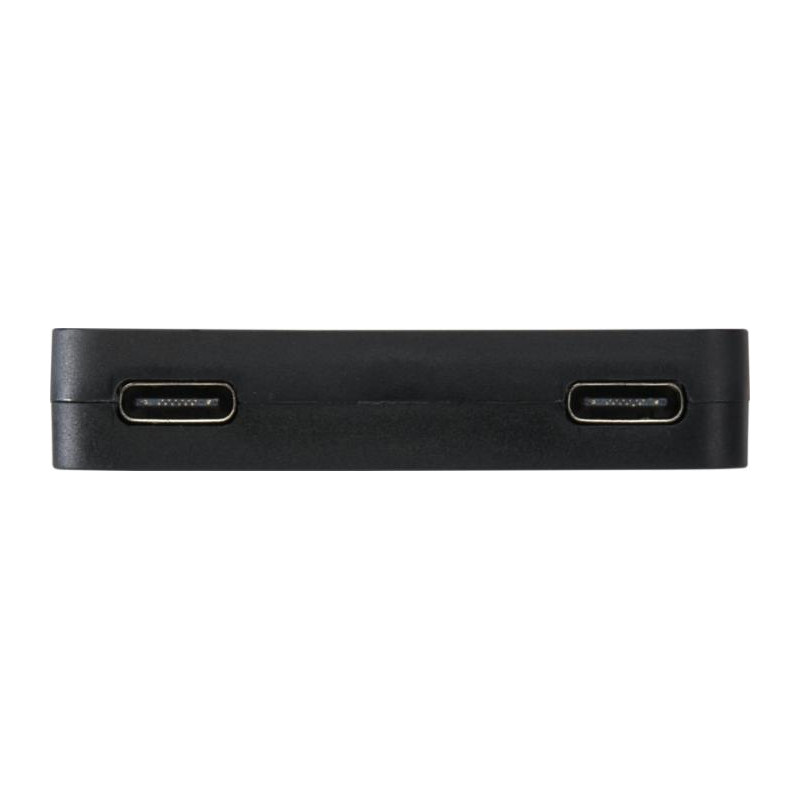 Gaia 4-portowy hub USB z wyjściem USB-A i typu C oraz podwójnym wejściem — wykonany z tworzyw sztucznych pochodzących z recyklin