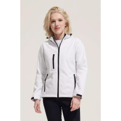 Relam damski softshell z kapturem - z własnym logo