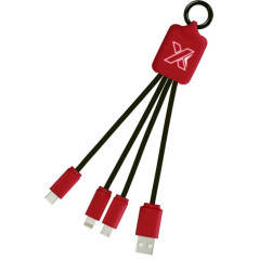 Kabel z podświetlonym logo 3w1 z brelokiem - z własnym logo