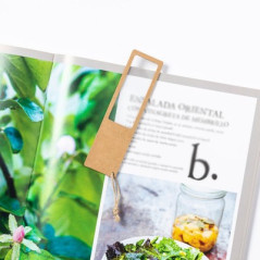 Lupa z kartonu z recyklingu, zakładka do książki - z indywidualnym nadrukiem